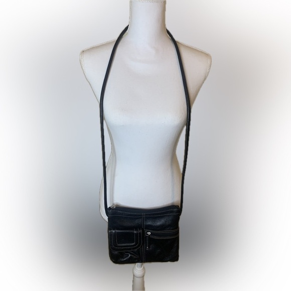 Tignanello Black Leather Crossbody Bag - Picture 5 of 7